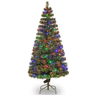 72 inch Fiber Optic Evergreen Tree with 200 Multi Lights in a 16 inch