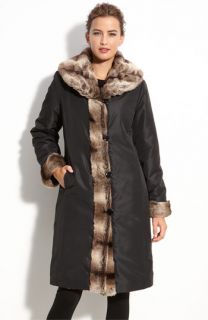 Ellen Tracy Reversible Storm Coat with Faux Fur