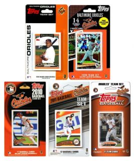 MLB Baltimore Orioles 5 Different Licensed Trading Card Team Sets   Collectible Wall Art & Photography