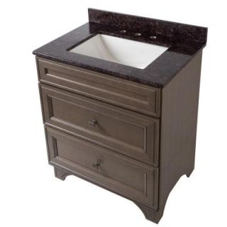 Home Decorators Collection Albright 31 in. Vanity in Winter with Stone Effects Vanity Top in Tan Brown 19FVSDB30 SE3122 TB