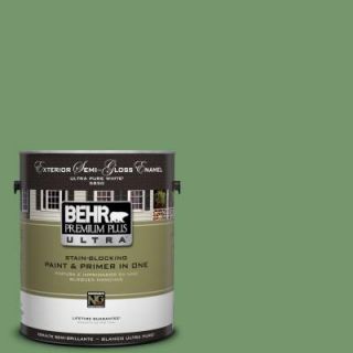 BEHR Premium Plus Ultra 1 gal. #PPU11 3 Botanical Green Semi Gloss Enamel Exterior Paint 585301