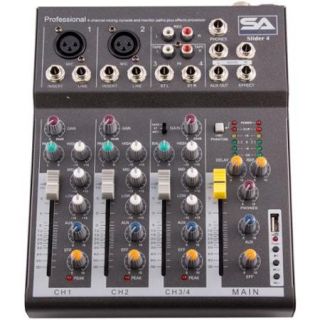 Seismic Audio   Slider 4   4 Channel Mixer Console with USB Interface NEW   Slider4