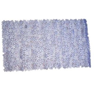 SlipX Solutions 17 in. x 30 in. Field of Flowers Bath Mat in Clear 06750 1