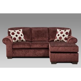 Fabric Sectional Sofa with 2 Pillows, Prism Elderberry   17534803