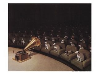 His Master's Voice Poster Print by Michael Sowa (28 x 20)