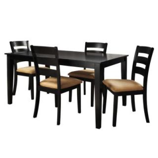 HomeSullivan Black Dining Set with Ladder Back Side Chairs (5 Piece) DISCONTINUED DISCONTINUED DISCONTINUED 40122D200W[5PC]716W