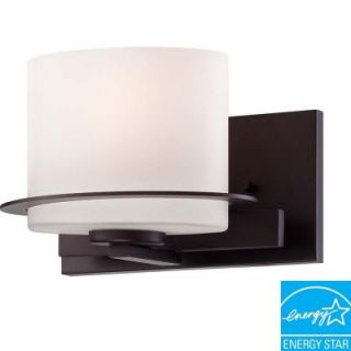 Illumine 1 Light Venetian Bronze Vanity Fixture with Oval Frosted Glass Shade HD 5001
