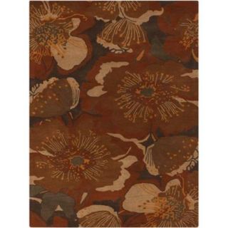 Hand tufted Millings Brown Floral Wool Rug (8' x 11')