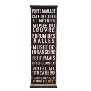 Home Decorators Collection 59 in. H x 19.75 in. W Port Maillot City Wood and Fabric Wall Banner 0700000212