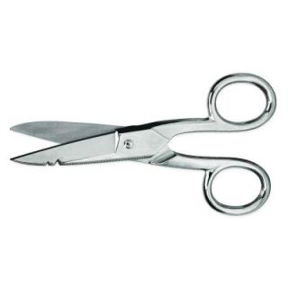 Wiss 5 1/4 in. Electrician's Scissors with Serrated Bottom Blade and Pouch 175E5V