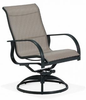 Winston Mayfair Sling High Back Swivel Tilt Dining Chair   Outdoor Dining Chairs