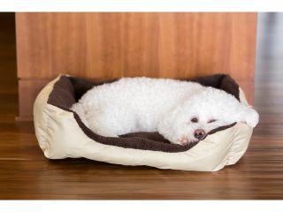 Cushioned Pet Bed   Comfortable Cat or Dog Bed (Brown)