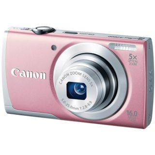 Canon Pink PowerShot A2600 Digital Camera with 16 Megapixels and 5x Optical Zoom