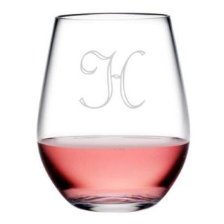 Personalized Acrylic Stemless Wine Glasses (Set of 4) Letter G