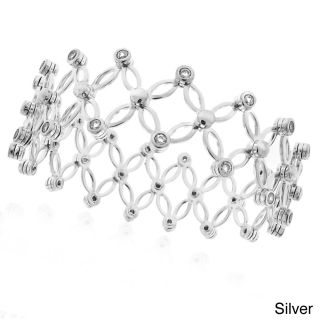 Sterling Silver Cubic Zirconia Expandable Ring/ Bracelet  