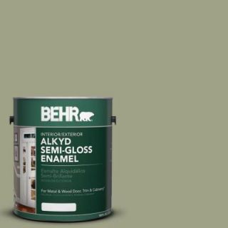 BEHR 1 gal. #AE 35 Shaded Moss Semi Gloss Enamel Alkyd Interior/Exterior Paint 394001