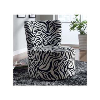 Zebra Lifestyle Fabric Accent Chair with Swivel Base