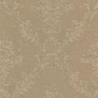 56 sq. ft. Trianon Light Brown Damask Wallpaper 298 30330