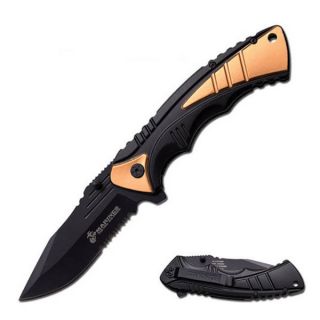 Defender 5 inch Mini Black Push button Spring assisted Knife