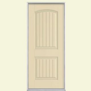 Masonite 32 in. x 80 in. Cheyenne 2 Panel Painted Smooth Fiberglass Prehung Front Door with No Brickmold 43209