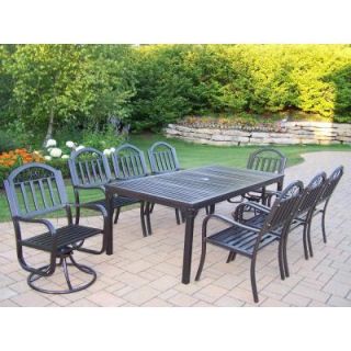 Oakland Living Rochester 9 Piece Patio Dining Set with 2 Swivel Chairs 6139 3830 6128 9 HB