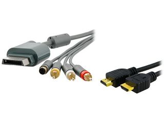 Insten Model 1926490 AV Composite and S Video Cable + High Speed HDMI Cable M/M For Microsoft Xbox 360 / Xbox 360 Slim