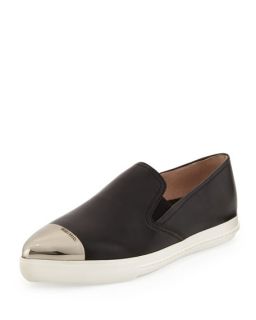 Miu Miu Metal Cap Toe Skater Shoe, Nero