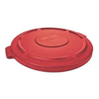 Rubbermaid Commercial Products BRUTE 32 Gal. Red Round Vented Trash Can Lid FG263100RED
