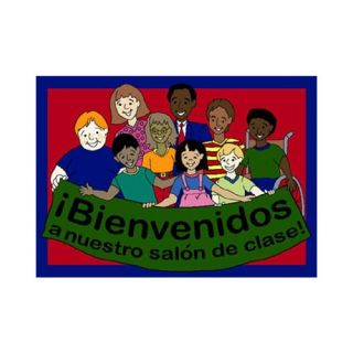 Joy Carpets Educational Spanish Welcome to Our Classroom Area Rug