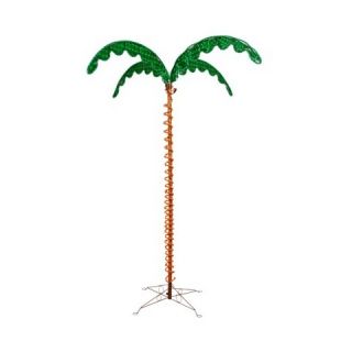 Pre Lit LED Rope Light Palm Christmas Tree   Orange/Green Lights