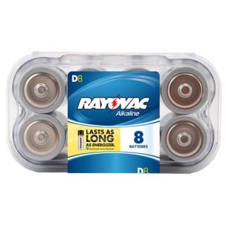 Rayovac Alkaline Value Pack D Batteries, 8 pack