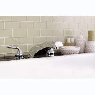 Moen Widespread Platinum and Chrome Roman Tub Faucet