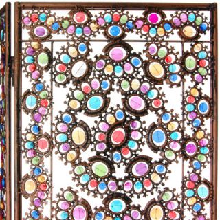 67.75 x 46.5 Tall Winter and Spring Jeweled 3 Panel Room Divider by