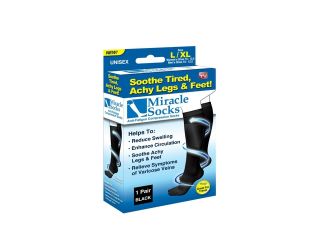 Miracle Socks Anti  Fatigue Compression Socks   Black, Small/Medium