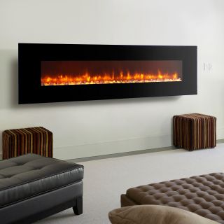 Dynasty Contemporary Electric Fireplace LED Wall Mount   97 in.