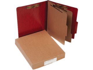 Acco 15006 Presstex 20 Point Classification Folders, Letter, Six Section, Red, 10/Box