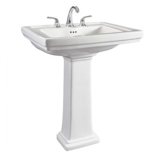 Hathaway 6612 130 Large White Porcelain Pedestal Bathroom Sink