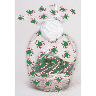 Pack of 12 Candy Cane Christmas Holiday Large Cellophane Gift Basket Bags 24"