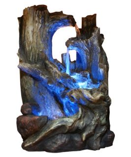 Alpine Tree Trunks Outdoor Fountain with LED Light   Fountains