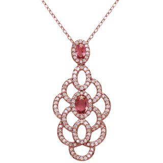 Beverly Hills Charm 14k Rose Gold 3/4ct TDW Diamond, Pink Sapphire