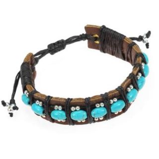 Charming Turquoise Rolls Leather Bracelet (Thailand)