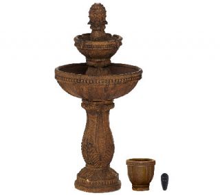 Bernini Siena Rechargeable Fountain with Color Changing Light & Remote —