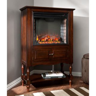Southern Enterprises Catalyne Vertical Console Fireplace   Mahogany   Fireplaces