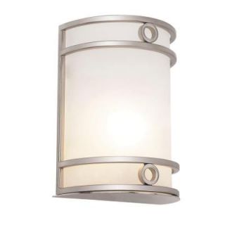 Bel Air Lighting Cabernet Collection 1 Light Brushed Nickel Sconce with White Frosted Shade MDN 1032 AN
