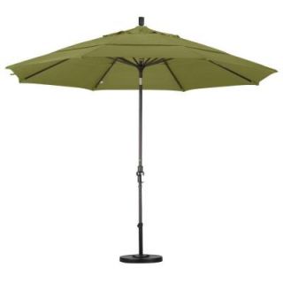 California Umbrella 11 ft. Aluminum Collar Tilt Double Vented Patio Umbrella in Kiwi Olefin GSCU118117 F55 DWV