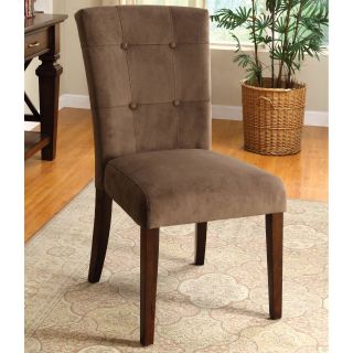 Furniture of America Celine Velvet Fabric Dining Side Chairs   Espresso   Set of 2   Dining Chairs