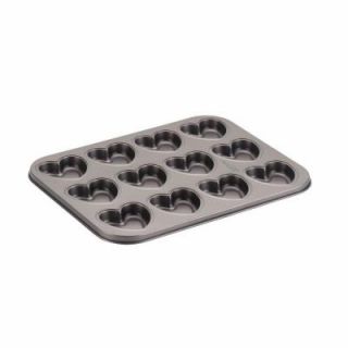 Cake Boss Novelty Nonstick Bakeware 12 Cup Heart Molded Cookie Pan in Gray 51077