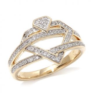 Diamonds Unleashed 0.27ct Interwoven Diamond Design Vermeil Ring   7962399