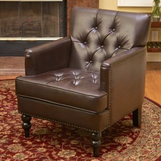 Christopher Knight Home Malone Brown Leather Club Chair  