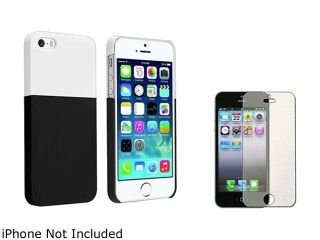 Insten Black/White Clip on Hard Plastic Case with Colorful Diamond LCD Cover Compatible with Apple iPhone 5 / 5S 1475447